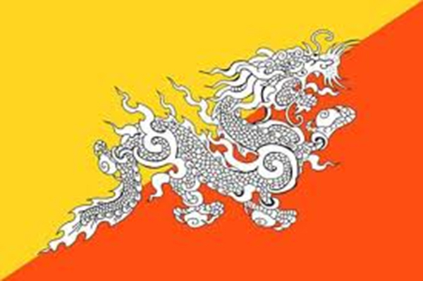Sự độc đáo trong quốc kỳ Bhutan với hai màu cam vàng với con rồng trắng ở giữa