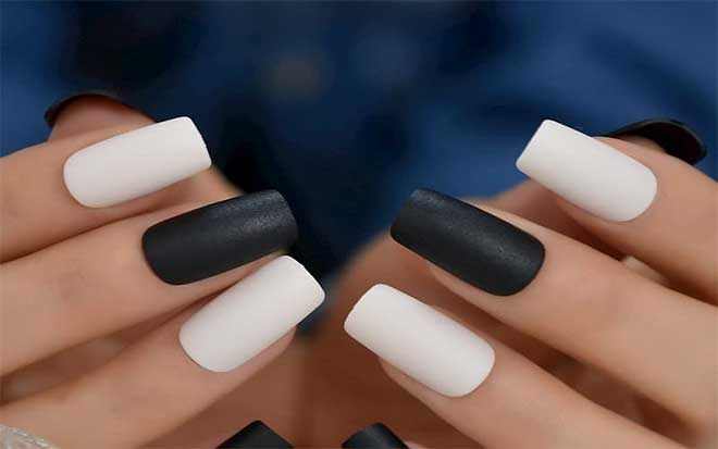 Gợi ý những mẫu nail đen trắng cute đơn giản tinh tế