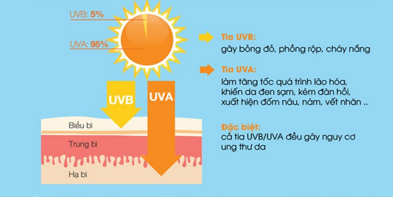 Tác động tiêu cực của tia UV lên da